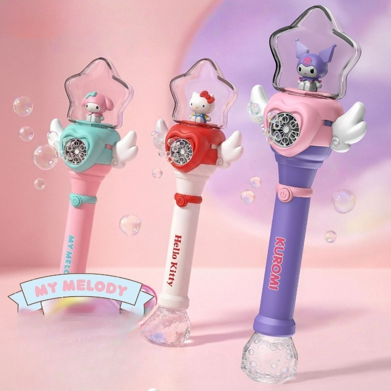 Bubble Sword Wand - เครื่องทำฟองสบู่ลายการ์ตูนซานริโอ้ เฮลโล คิตตี้ น่ารัก สไตล์อนิเมะ พร้อมไม้กายสิทธิ์ไฟฟ้า