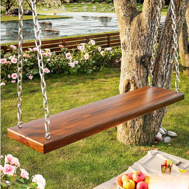Kids Outdoor Hanging Chair - เก้าอี้ชิงช้าแบบแขวนสำหรับกลางแจ้ง ระเบียง ลานบ้าน สวน ปรับระดับได้ ทนทาน