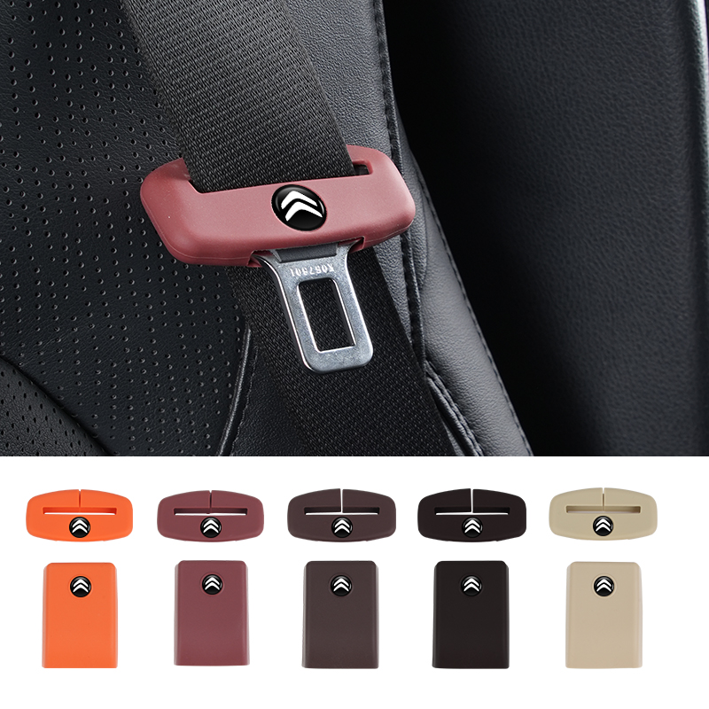 Swing Seat Belt - ซิลิโคนคลิปหนีบเข็มขัดนิรภัยในรถยนต์ฝาครอบกันฝุ่นป้องกันรอยขีดข่วนสำหรับซีตรอง C1 C2 C3 C4 C5