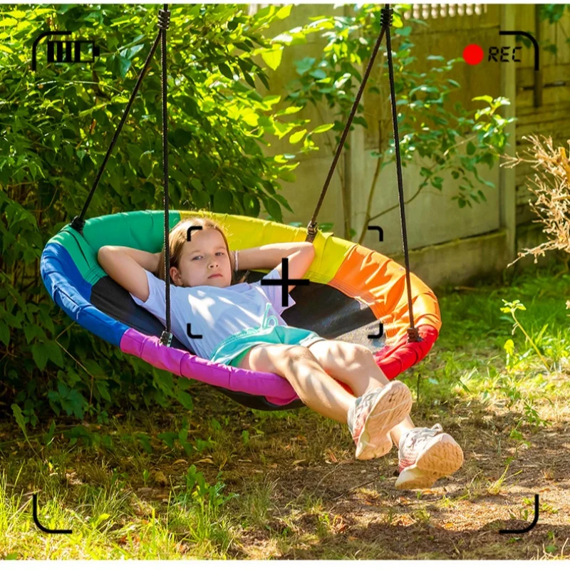 Kids Outdoor Hanging Chair - เปลญวนสำหรับสวน ใช้ได้ทั้งในบ้านและนอกบ้าน สำหรับเด็ก เก้าอี้โยกแบบแขวน ทำจากผ้า Oxford