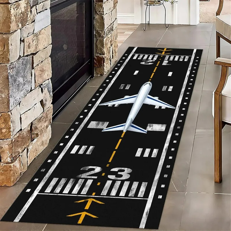 Kids Outdoor Mat Waterproof - พรมปูพื้นลายสนามบิน VIKAMA สำหรับเด็ก พรมปูพื้นสนามบินสีดำกันลื่น สำหรับห้องเด็ก ห้องโถง