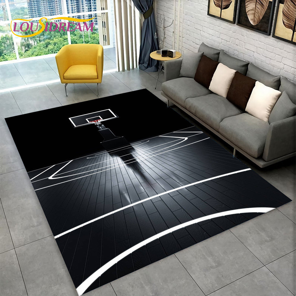 Kids Outdoor Mat Waterproof - พรมปูพื้นลายการ์ตูนสำหรับเด็กเล่น3D บาสเก็ตบอลขนาดใหญ่พรมปูพื้นสำหรับตกแต่งโซฟาห้องรับแขกห้องนอนห้องเด็กเล่น