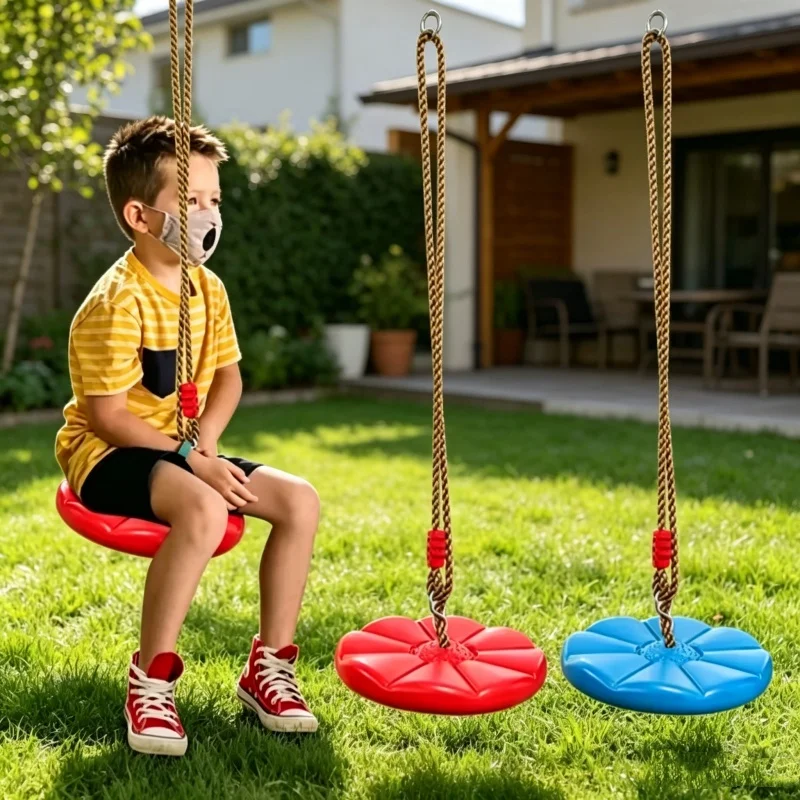 Kids Outdoor Hanging Chair - เก้าอี้โยกแขวนรูปทรงแปดเหลี่ยมหนาพิเศษ ทนทาน สำหรับเด็ก เล่นกีฬา ของเล่นสำหรับความบันเทิงในร่มและกลางแจ้งทุกวัน