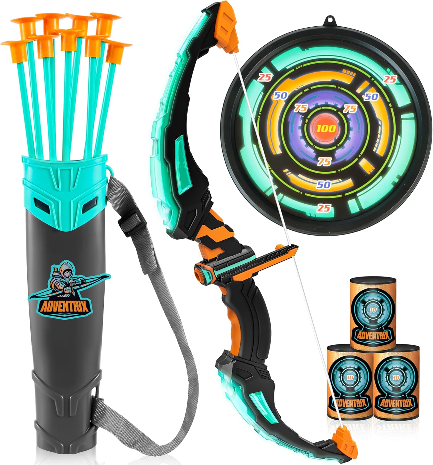 Kids Outdoor Archery Set - ชุดธนูและลูกศรสำหรับเด็ก JOYFY พร้อมไฟ LED ของเล่นยิงธนูพร้อมลูกศรแบบดูด 9