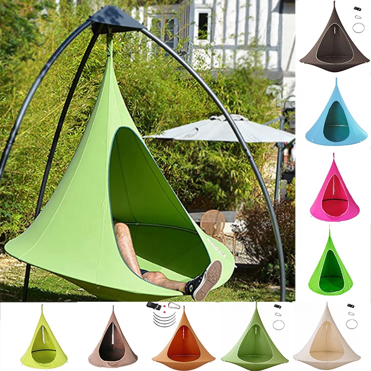 Kids Outdoor Hanging Chair - เต็นท์แขวนสำหรับเด็กและผู้ใหญ่ กันน้ำ สำหรับตั้งแคมป์กลางแจ้ง ใช้เป็นเก้าอี้แขวน เฟอร์นิเจอร์ในร่ม ทรงทีพี