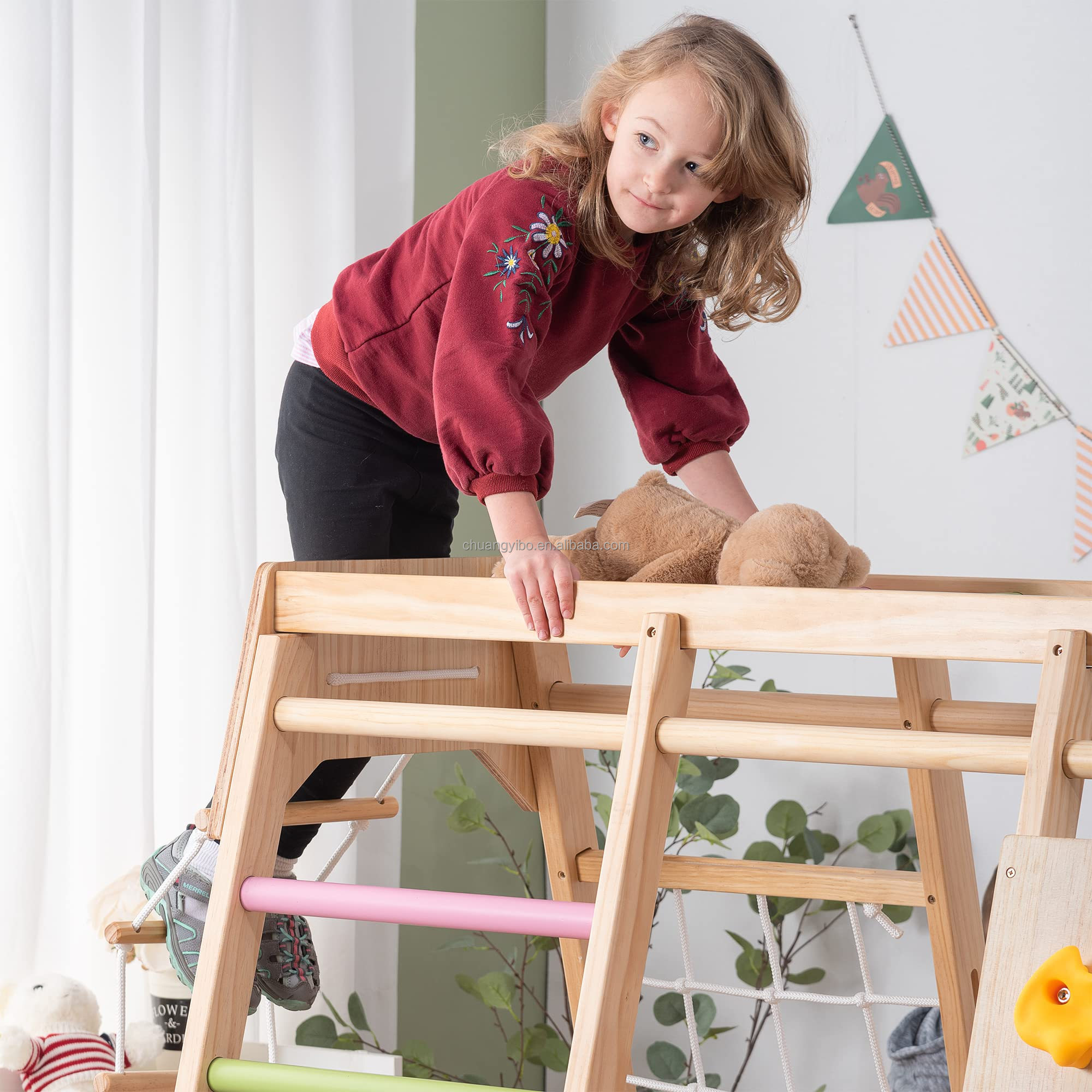 ผลิตภัณฑ์สวนสนุกผนังปีนเขา ชุด - Kids Outdoor Swing And Slide บทวิจารณ์และราคา
