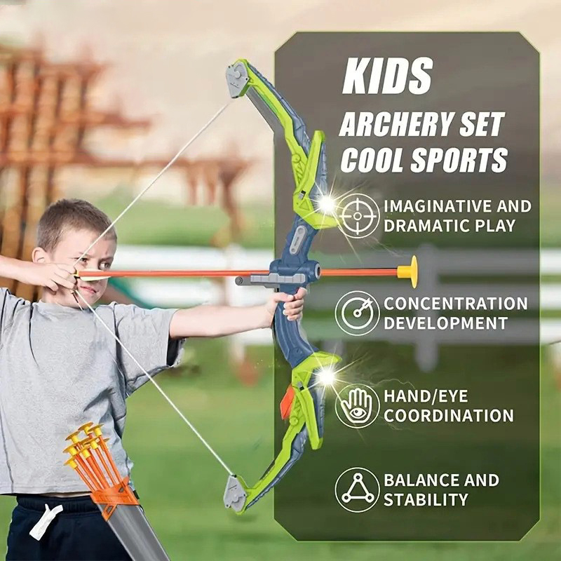 ชุดธนูและลูกศรสำหรับเด็กพร้อมไ - Kids Outdoor Archery Set บทวิจารณ์และราคา