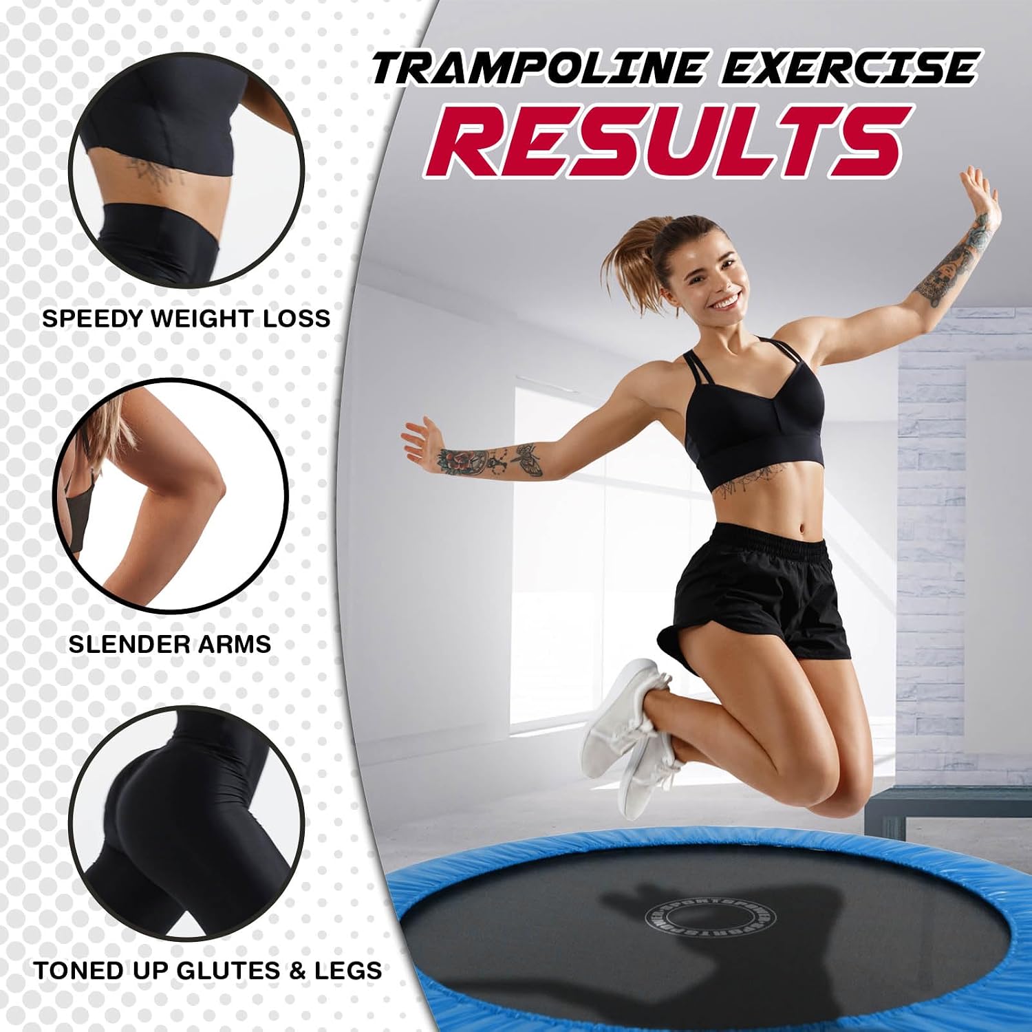 แทรมโพลีนขนาดเล็กสำหรับออกกำลั - Mini Trampoline Spring บทวิจารณ์และราคา