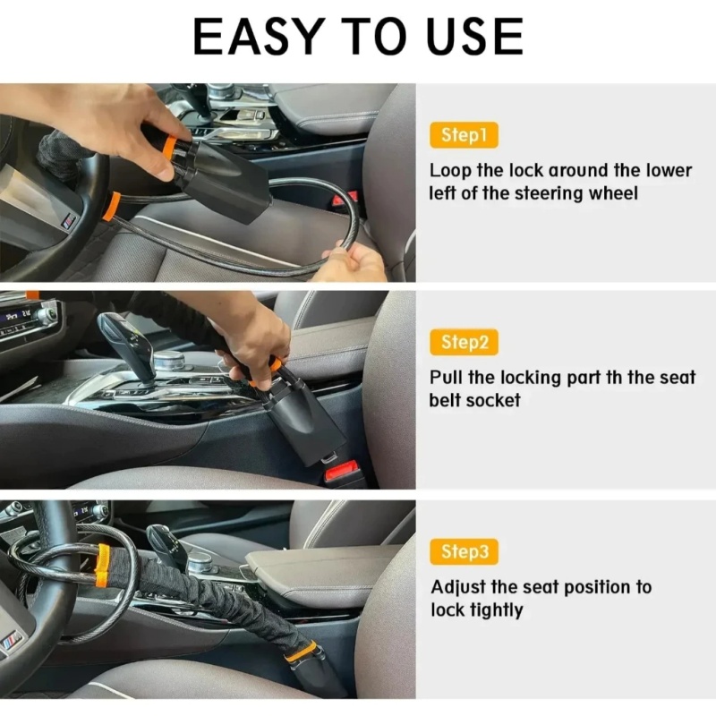 ล็อคพวงมาลัยรถยนต์พร้อมหัวเข็ม - Swing Seat Belt บทวิจารณ์และราคา