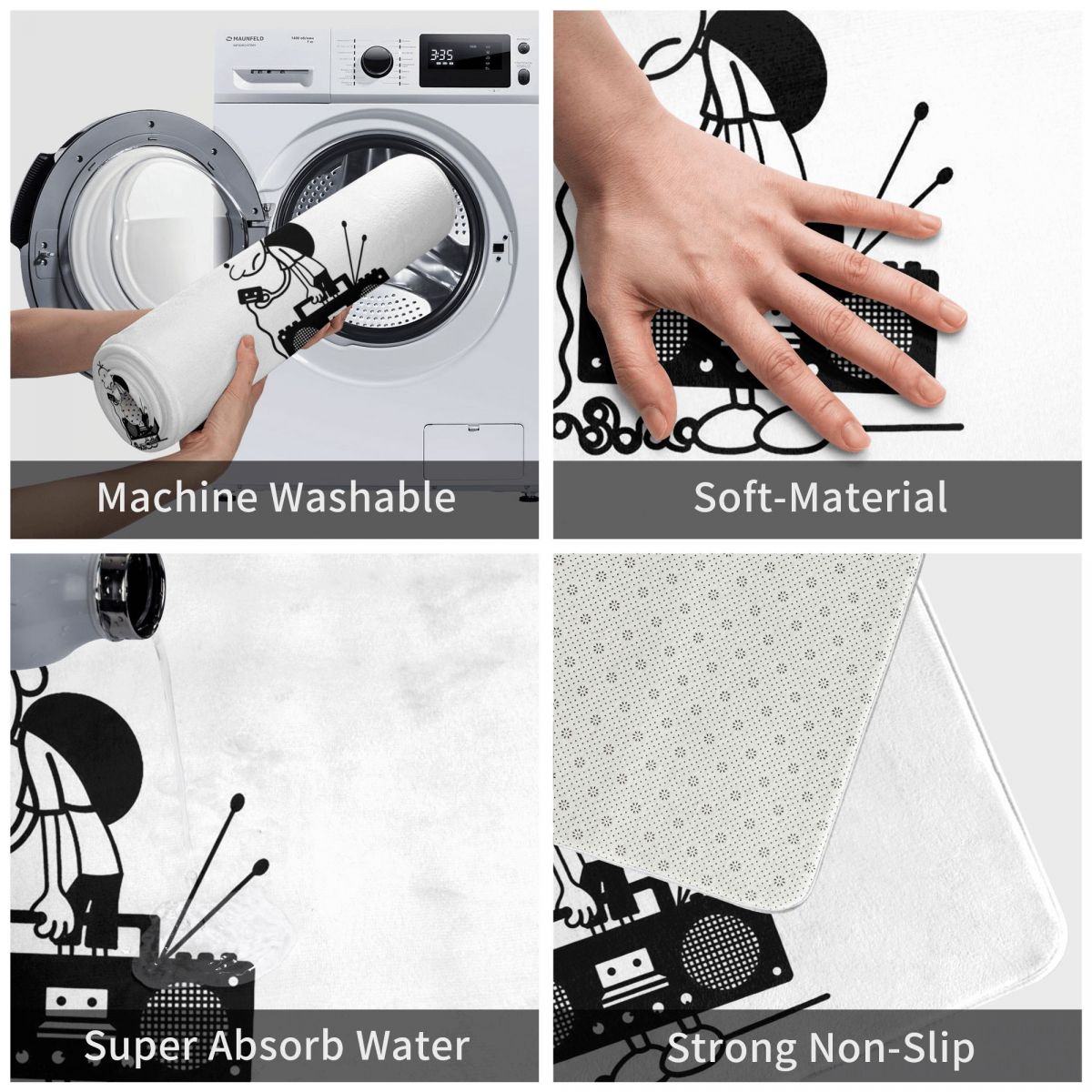 พรมเช็ดเท้ากันลื่นลายไดอารี่ออ - Kids Outdoor Mat Waterproof บทวิจารณ์และราคา