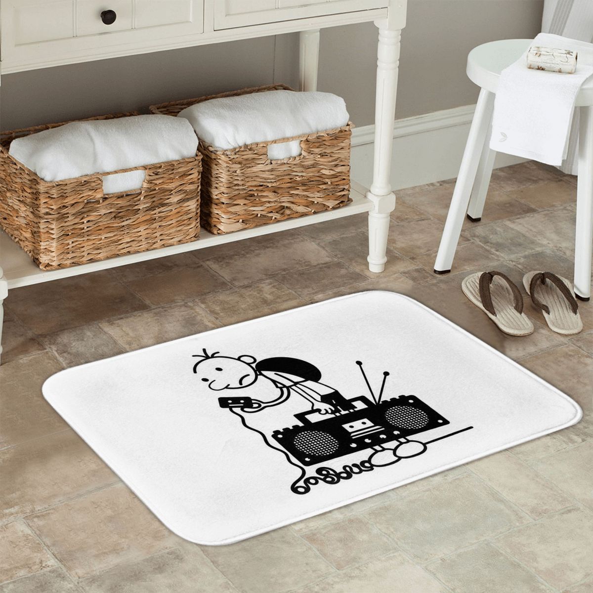 พรมเช็ดเท้ากันลื่นลายไดอารี่ออ - Kids Outdoor Mat Waterproof บทวิจารณ์และราคา