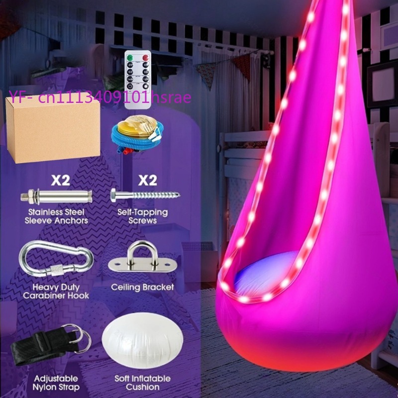 เปลญวนเป่าลม LED เรืองแสง พกพา - Kids Outdoor Hanging Chair บทวิจารณ์และราคา