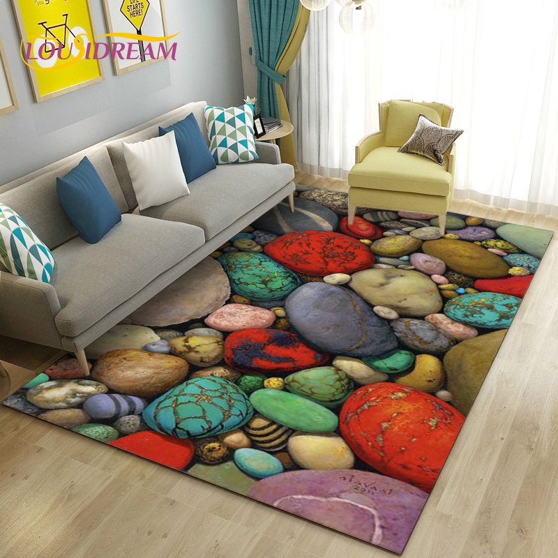 3D ที่มีสีสัน Cobblestone หินพ - Kids Outdoor Mat Waterproof บทวิจารณ์และราคา