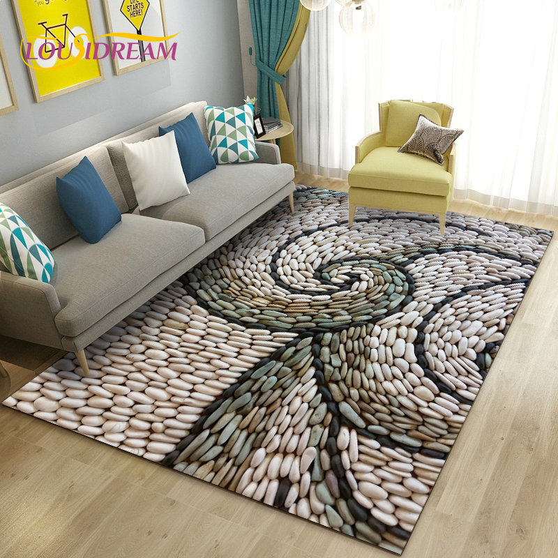 3D ที่มีสีสัน Cobblestone หินพ - Kids Outdoor Mat Waterproof บทวิจารณ์และราคา