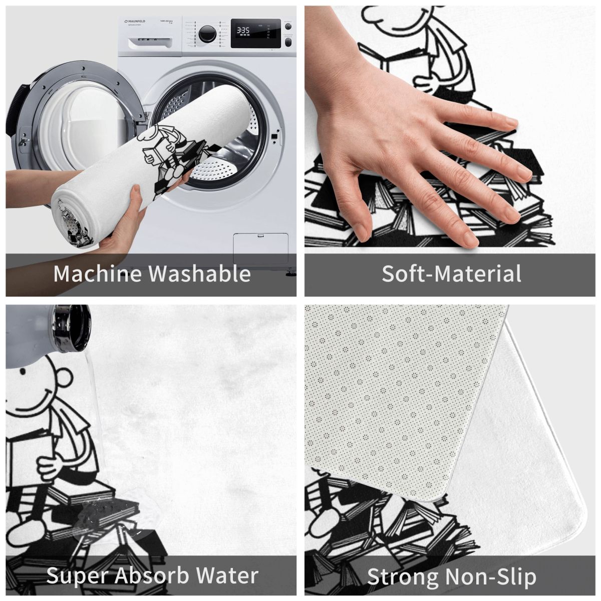 พรมเช็ดเท้ากันลื่นลายไดอารี่ออ - Kids Outdoor Mat Waterproof บทวิจารณ์และราคา