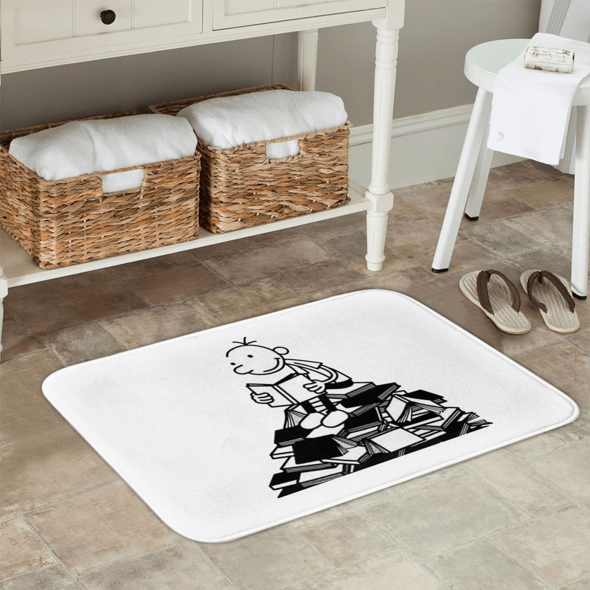พรมเช็ดเท้ากันลื่นลายไดอารี่ออ - Kids Outdoor Mat Waterproof บทวิจารณ์และราคา
