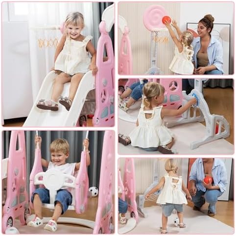 ชุดสไลเดอร์และชิงช้า 6 in 1 สำ - Kids Outdoor Swing And Slide บทวิจารณ์และราคา