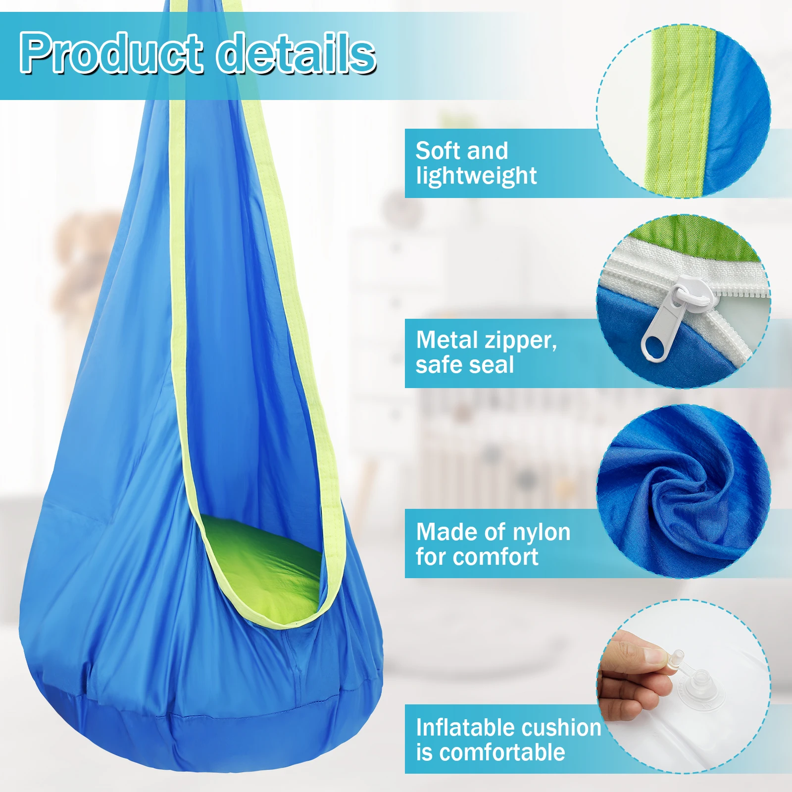 เก้าอี้สวิงสำหรับเด็ก เก้าอี้ส - Kids Outdoor Hanging Chair บทวิจารณ์และราคา