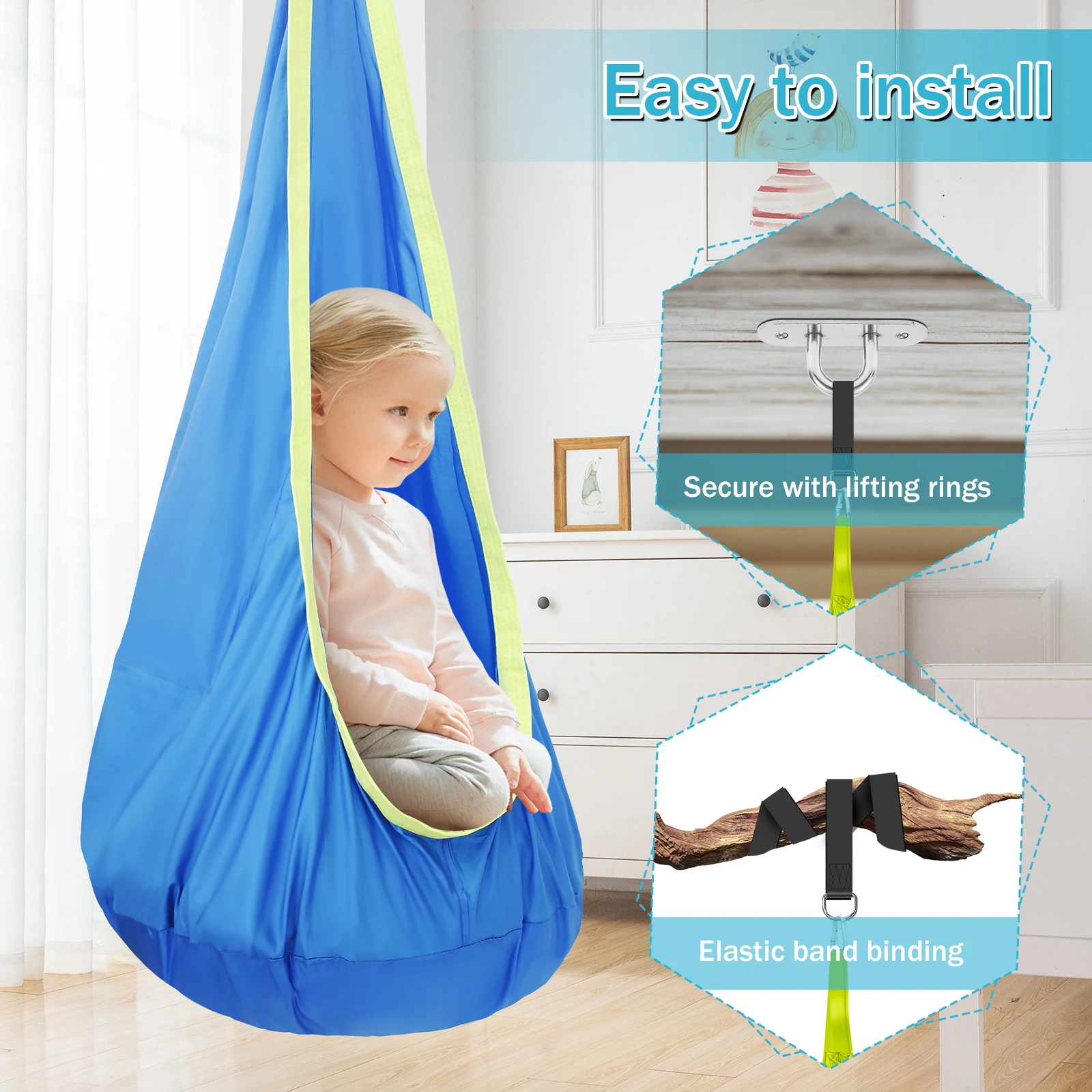 เก้าอี้สวิงสำหรับเด็ก เก้าอี้ส - Kids Outdoor Hanging Chair บทวิจารณ์และราคา