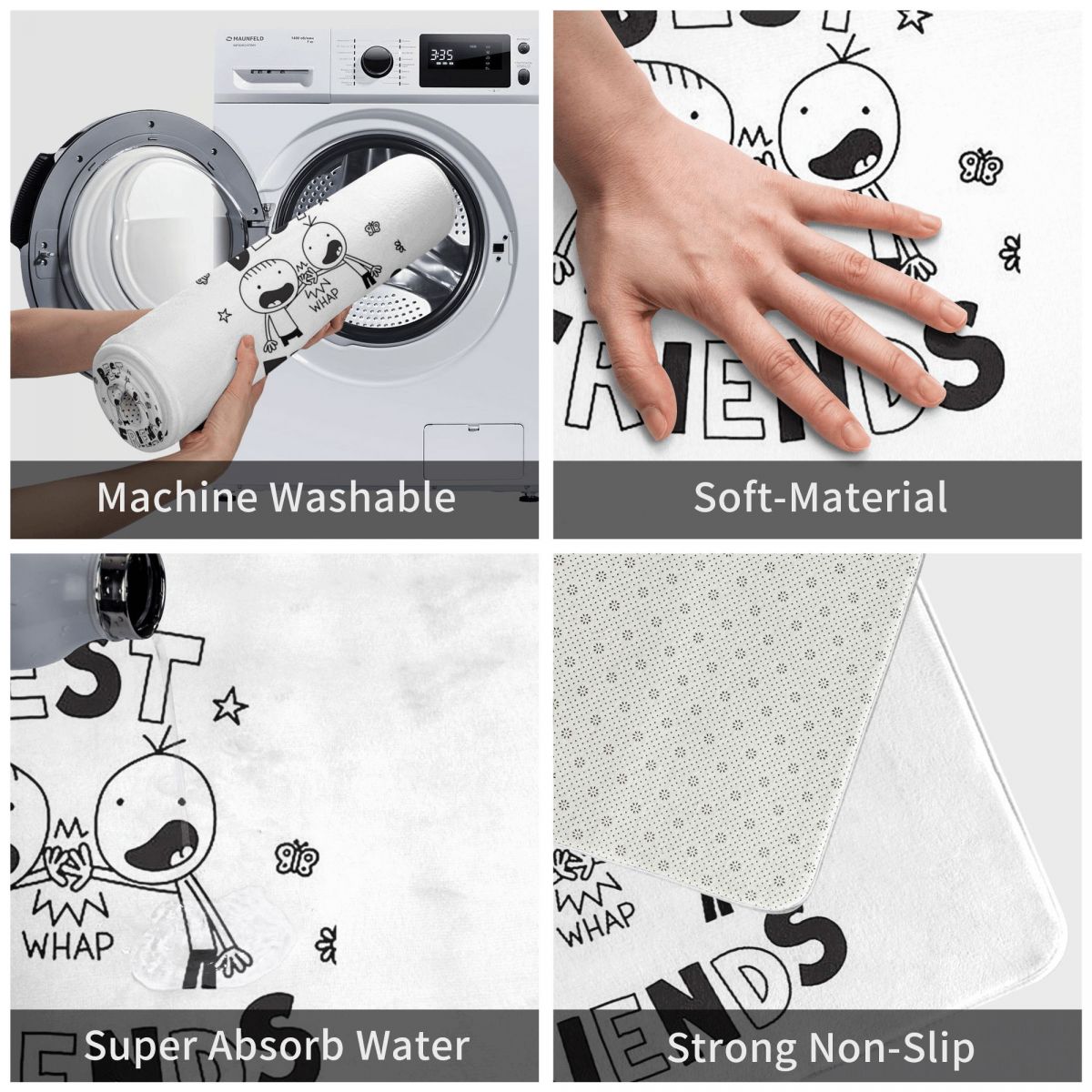พรมเช็ดเท้ากันลื่นลายไดอารี่ขอ - Kids Outdoor Mat Waterproof บทวิจารณ์และราคา