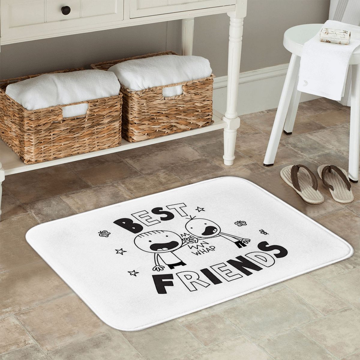 พรมเช็ดเท้ากันลื่นลายไดอารี่ขอ - Kids Outdoor Mat Waterproof บทวิจารณ์และราคา