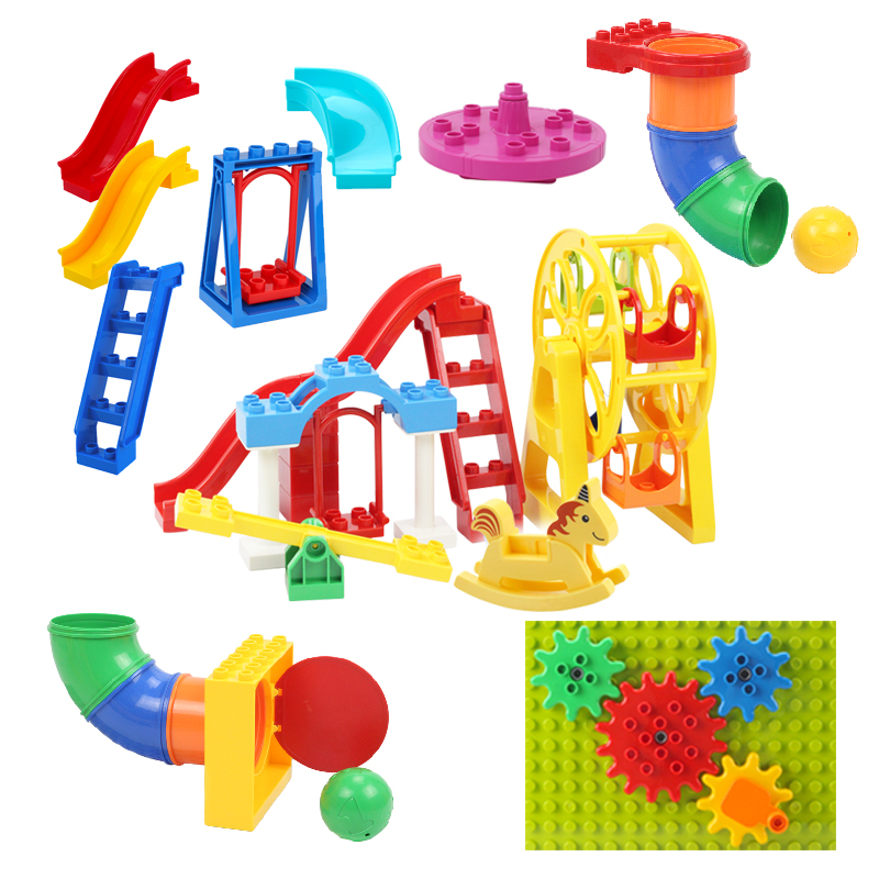 บล็อกอาคารขนาดใหญ่สนามเด็กเล่น - Kids Outdoor Swing And Slide บทวิจารณ์และราคา