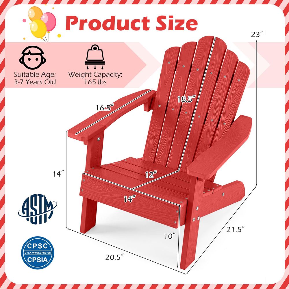 เก้าอี้เด็ก Adirondack, เก้าอี - Kids Outdoor Adirondack Chair บทวิจารณ์และราคา