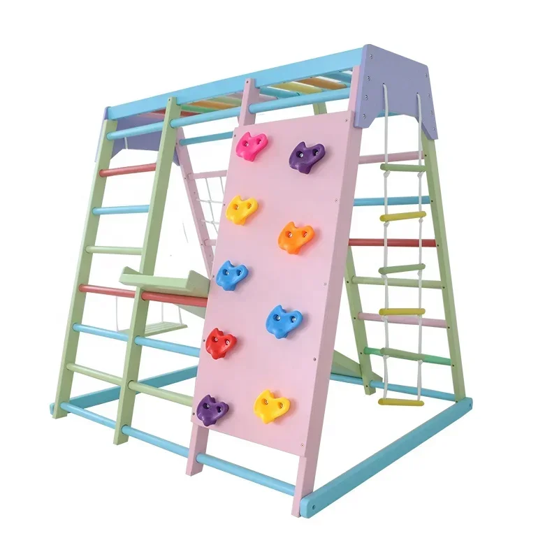 ชุดเครื่องเล่นปีนป่ายไม้สำหรับ - Kids Outdoor Swing And Slide บทวิจารณ์และราคา