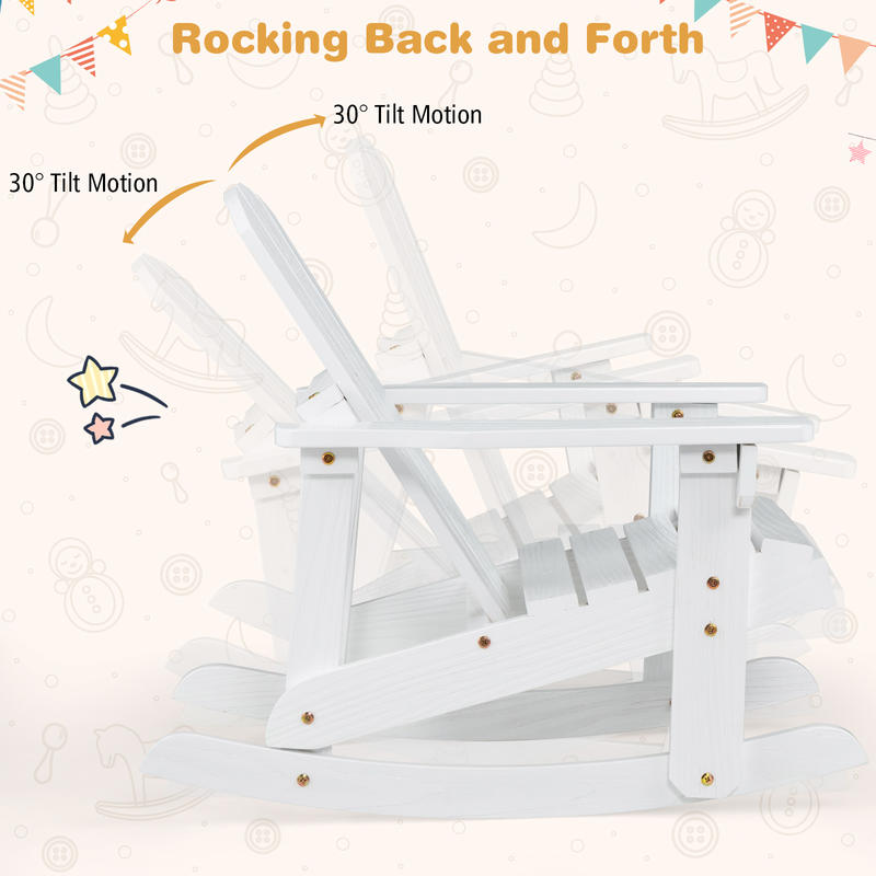 เก้าอี้โยกไม้สำหรับเด็กกลางแจ้ - Kids Outdoor Adirondack Chair บทวิจารณ์และราคา