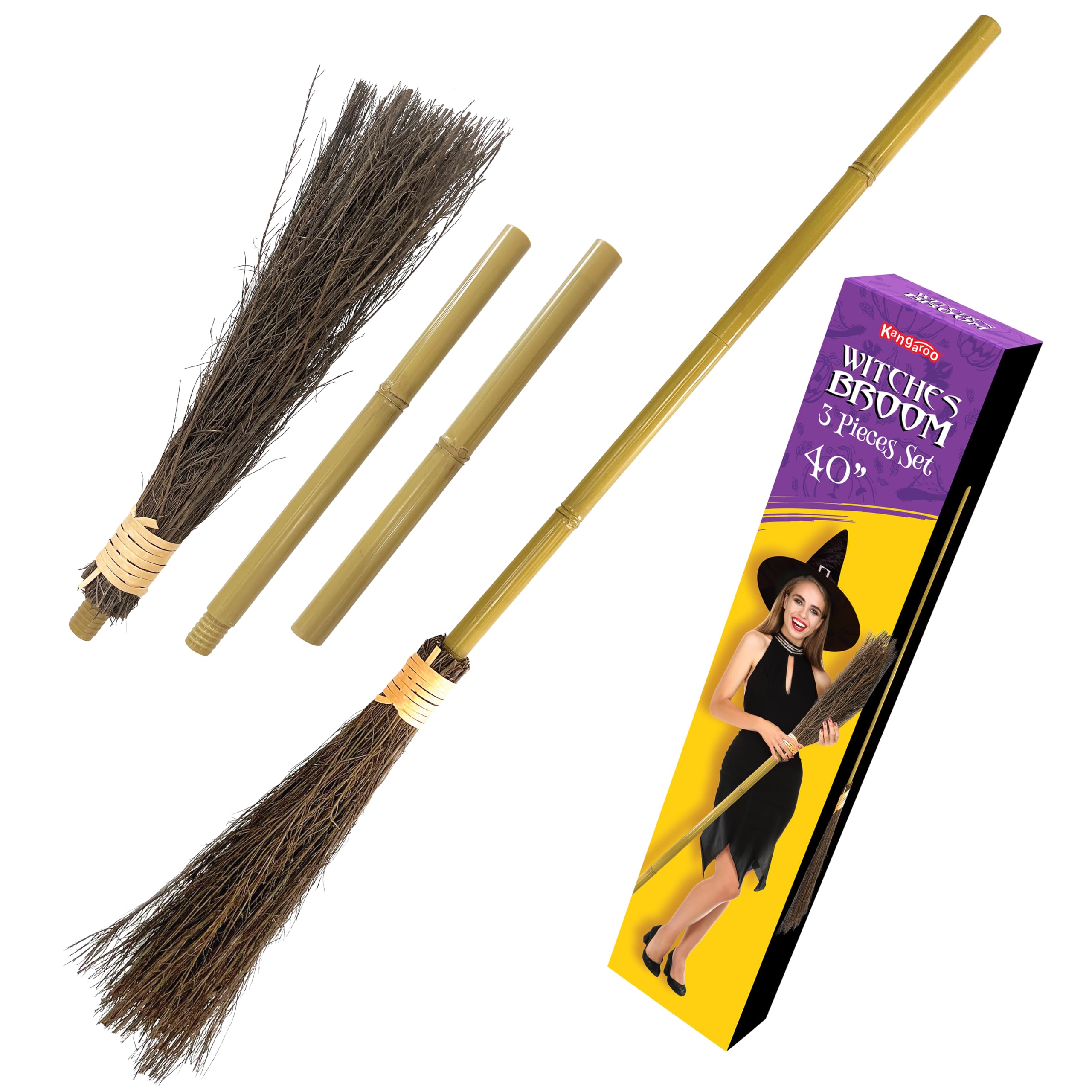 ไม้กวาดแม่มดไม้ไผ่ขนาด 40 นิ้ว - Kids Outdoor Broom บทวิจารณ์และราคา